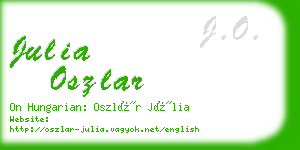 julia oszlar business card